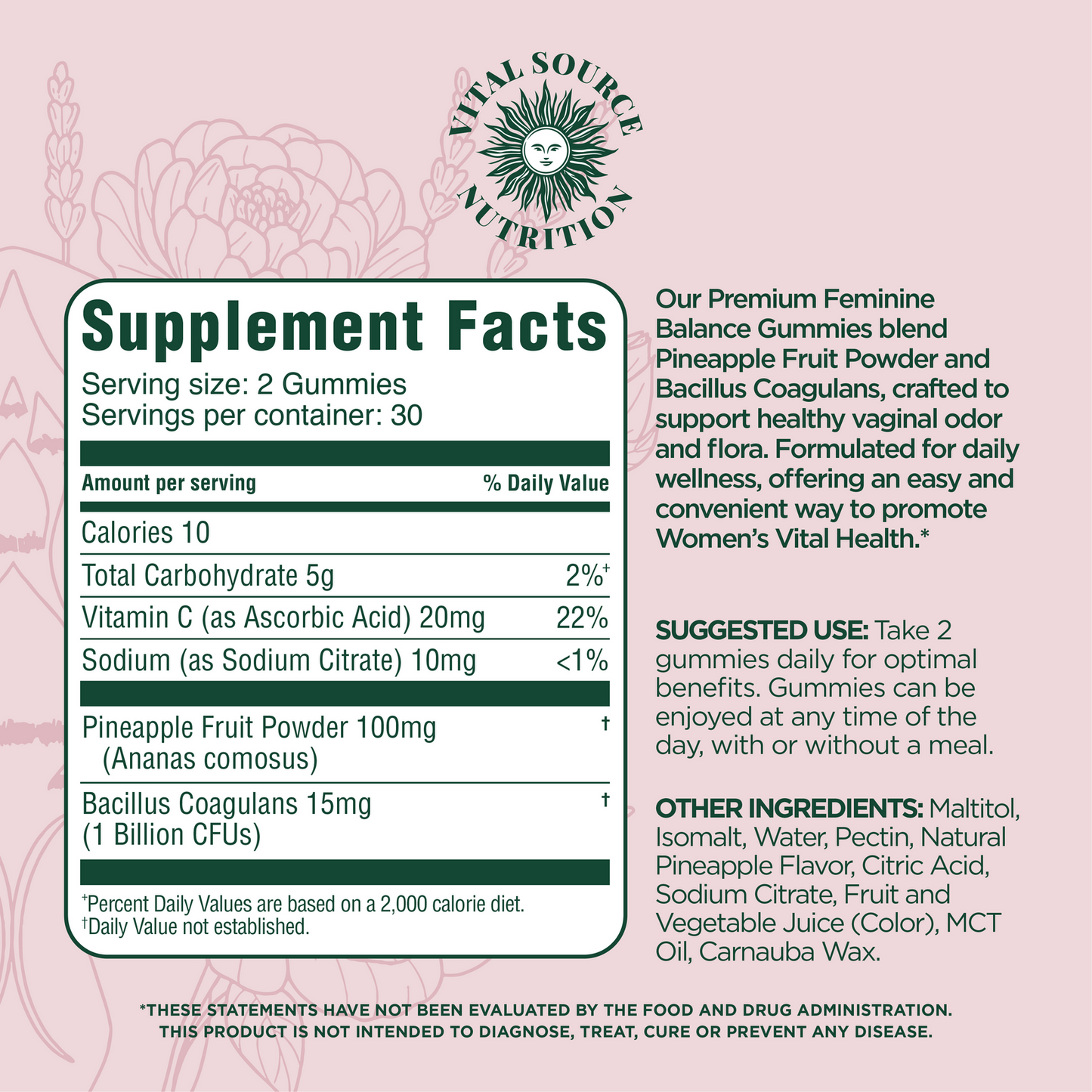 Vital Source feminine balance gummies